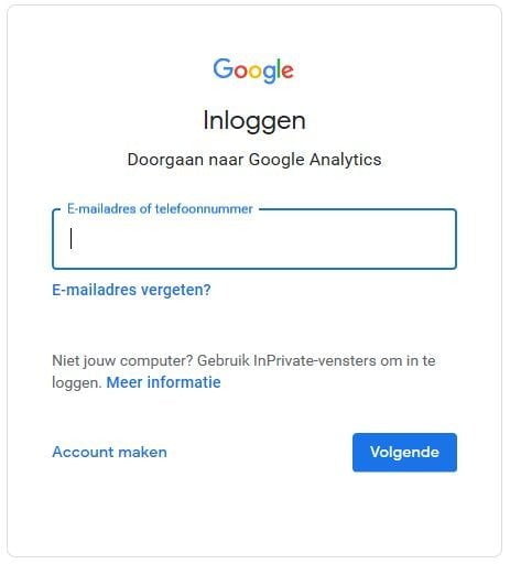 Hoe nieuwe gebruiker aan Google Analytics account toevoegen? 7 loginscherm Google Analytics