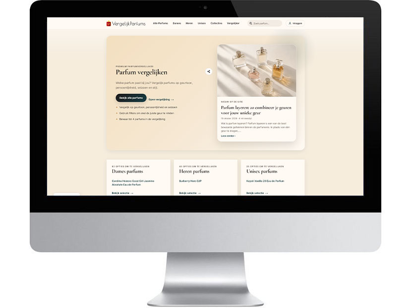 VergelijkParfums.nl | Maatwerk parfumvergelijker 2 VergelijkParfums.nl – Maatwerk Website | ProTrix